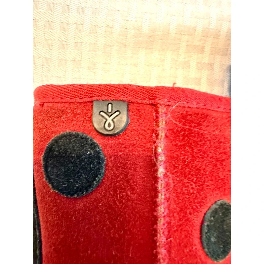 EMU Australia Ladybird K10111 Red Ladybug Merino Wool Suede Boots Toddler K8